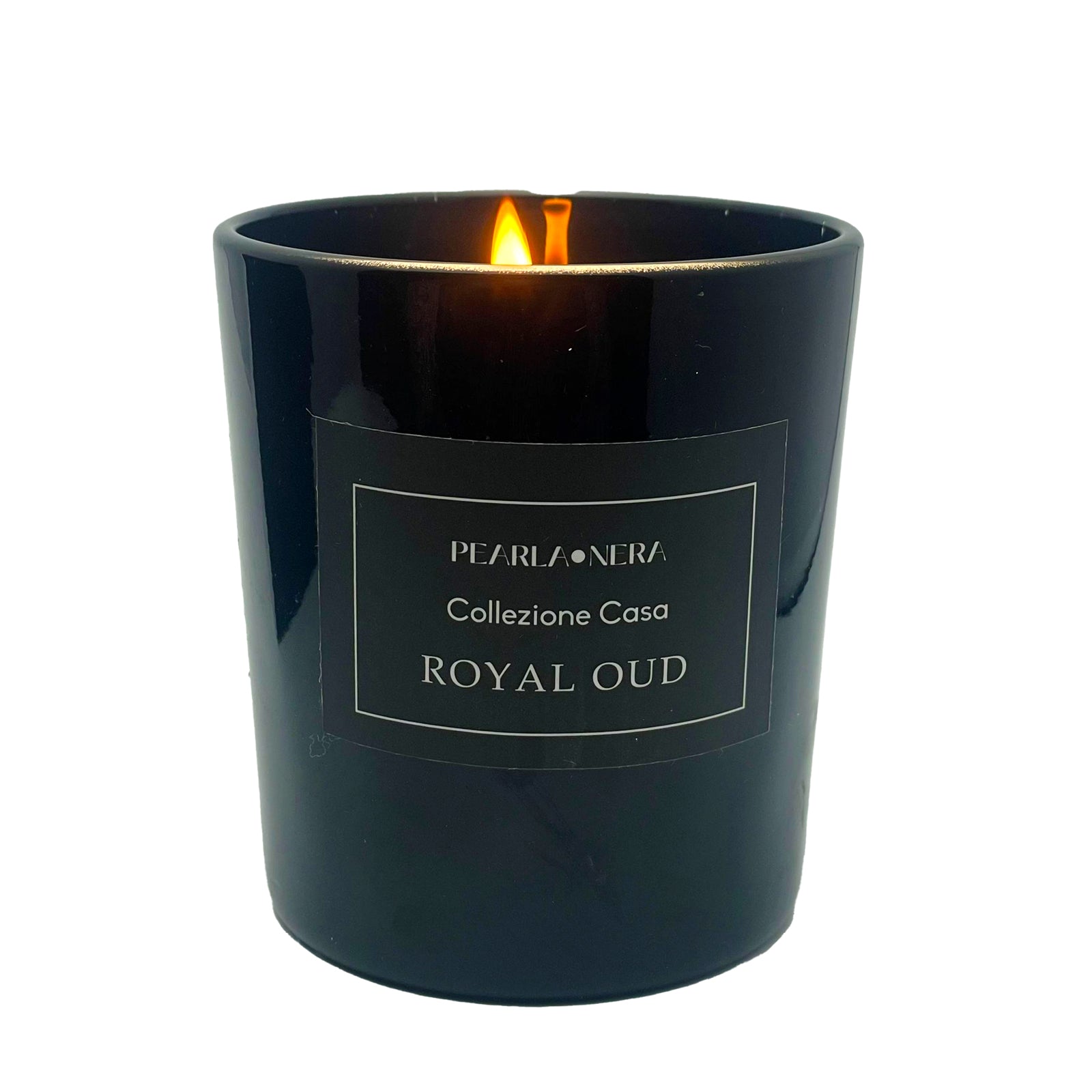 Royal Oud 7oz Glass Candle with Golden Lid